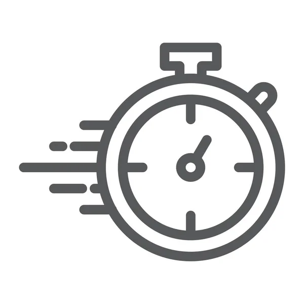 Εικονίδιο γραμμή χρονόμετρο με διακόπτη, ρολόι και αντίστροφη μέτρηση, χρονόμετρο σημάδι, διανυσματικά γραφικά, ένα γραμμικό σε λευκό φόντο. — Διανυσματικό Αρχείο