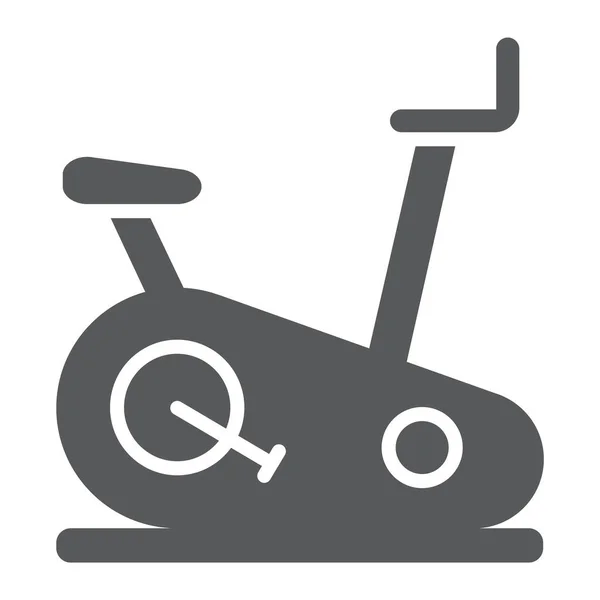 Icona glifo bici stazionaria, sport e attrezzature, segno di bicicletta esercizio, grafica vettoriale, un modello solido su uno sfondo bianco . — Vettoriale Stock
