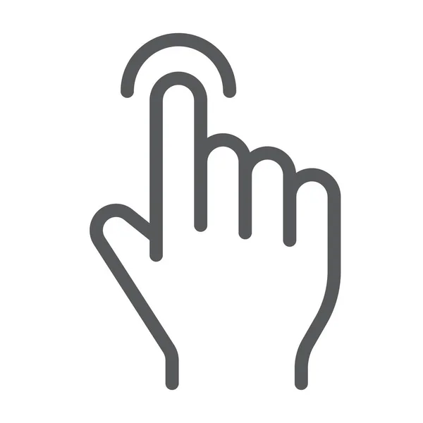 Tap line icon, finger and gesture, hand touch sign, vector graphics, a linear pattern on a white background. — Stock Vector