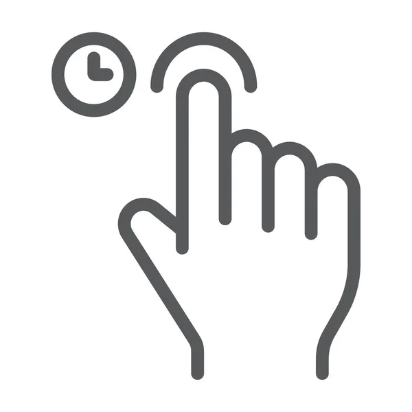 Touch and hold line icon, gesture and hand, tap sign, vector graphics, a linear pattern on a white background. — Stock Vector