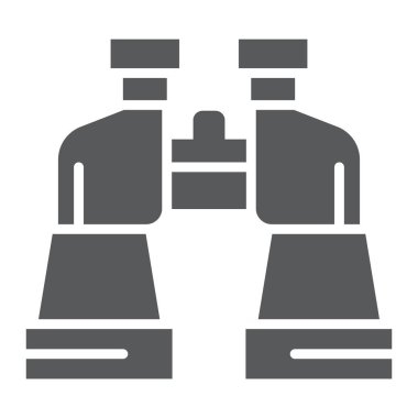 Dürbün glif simgesi, izlemek ve vizyon, gözetim işareti, vektör grafikleri, beyaz zemin üzerinde sağlam bir desen.