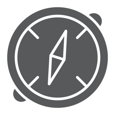 Pusula glif simgesi, hedef ve donanımları, gezinti işareti, vektör grafikleri, beyaz zemin üzerinde sağlam bir desen.