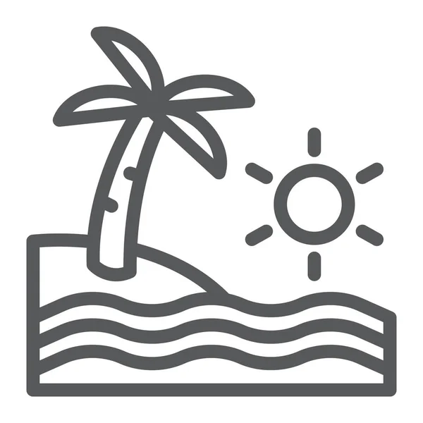 Strandlinie-Symbol, Reise und Urlaub, Seezeichen, Vektorgrafik, ein lineares Muster auf weißem Hintergrund. — Stockvektor
