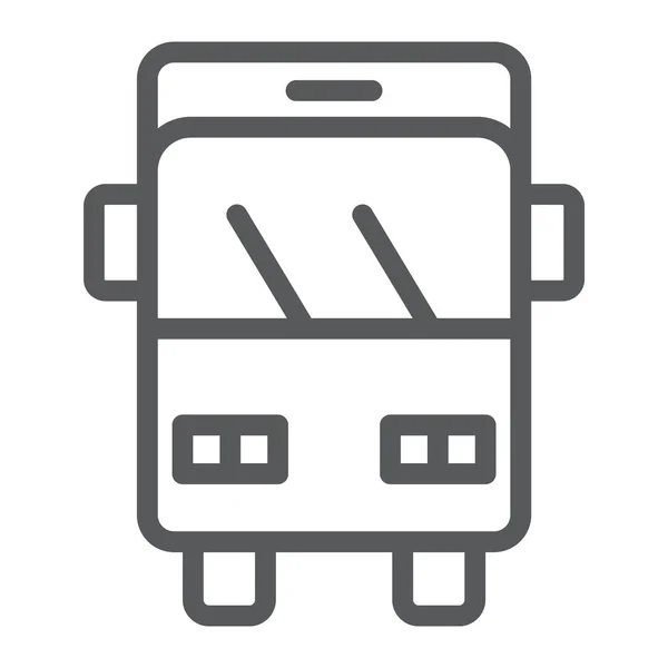 Icono de la línea de viaje del autobús, transporte y vehículo, signo automático, gráficos vectoriales, un patrón lineal sobre un fondo blanco . — Vector de stock