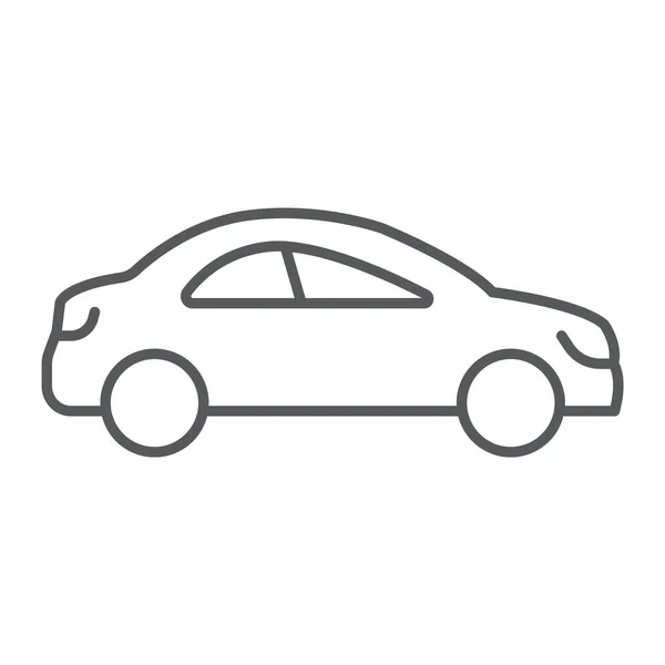 Auto reis dunne lijn pictogram, automobiel- en toerisme, auto teken, vector graphics, een lineair patroon op een witte achtergrond. — Stockvector