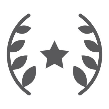 Ödüller glif simgesi, oyun ve kazanan, ödül işareti, vektör grafikleri, beyaz zemin üzerinde sağlam bir desen.