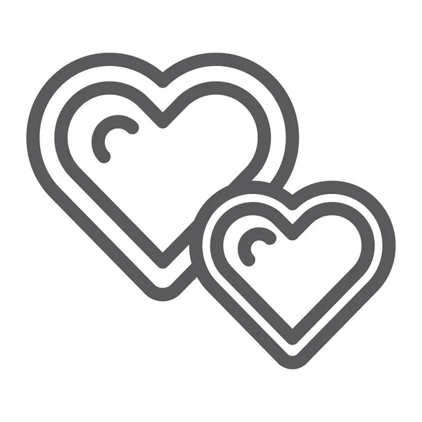 Live hearts line icon, love and like, heart sign, vector graphics, a linear pattern on a white background. — Stock Vector