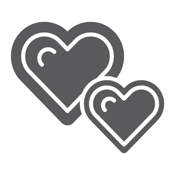 Live hearts glyph icon, love and like, heart sign, vector graphics, a solid pattern on a white background. — Stock Vector