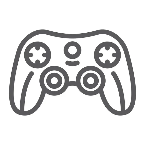 Game Controller Line Symbol, Spiel und Spiel, Joystick-Zeichen, Vektorgrafik, ein lineares Muster auf weißem Hintergrund. — Stockvektor