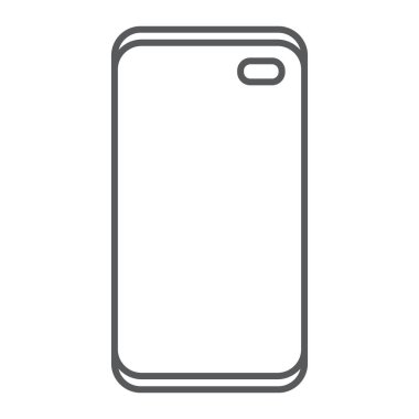 İki selfie kamera ince çizgi simgesi, aygıt ve iletişim, akıllı telefon işareti, vektör grafikleri, doğrusal bir desen için delik üzerinde beyaz bir arka plan görüntüleme.