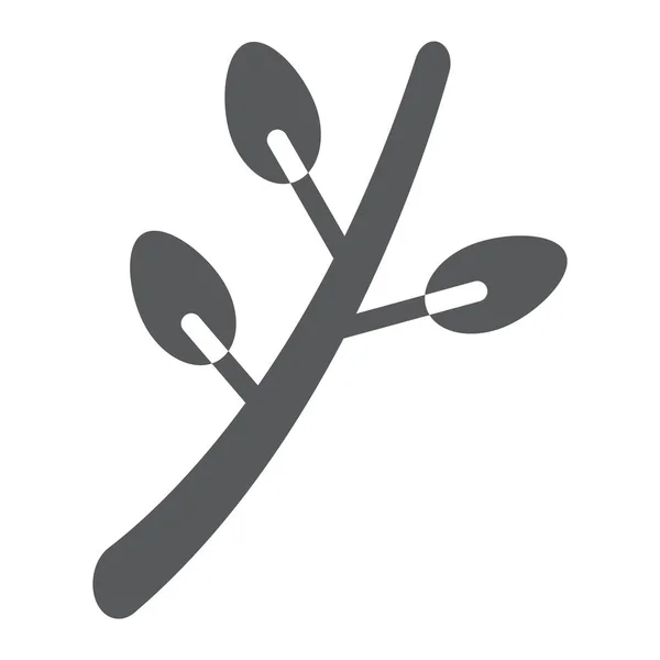 Glyphe de saule icône, printemps et botanique, signe végétal, graphiques vectoriels, un motif solide sur un fond blanc . — Image vectorielle