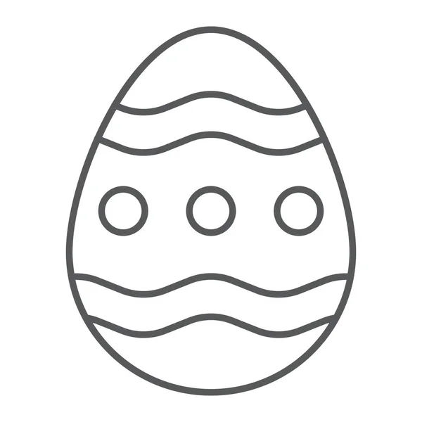 Easter egg thin line icon, easter and decoration, egg sign, vector graphics, a linear pattern on a white background. — Stock Vector