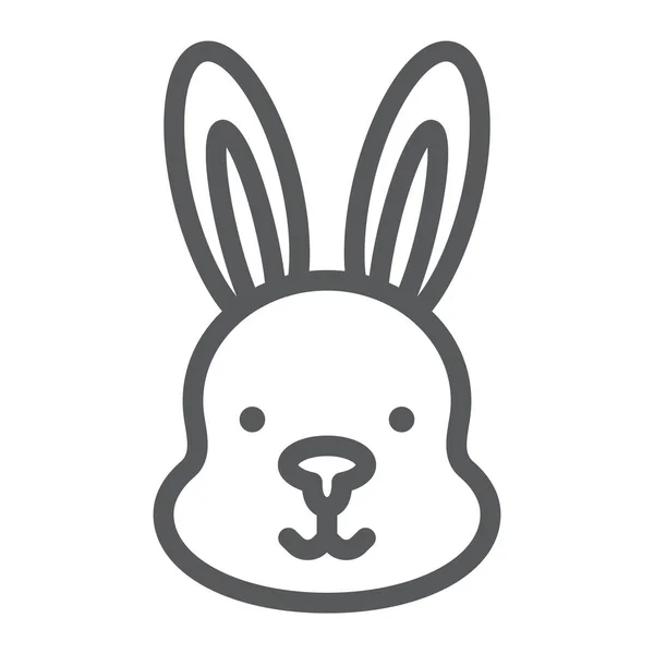 Konijn lijn pictogram, hazen en dier, bunny teken, vector graphics, een lineair patroon op een witte achtergrond. — Stockvector