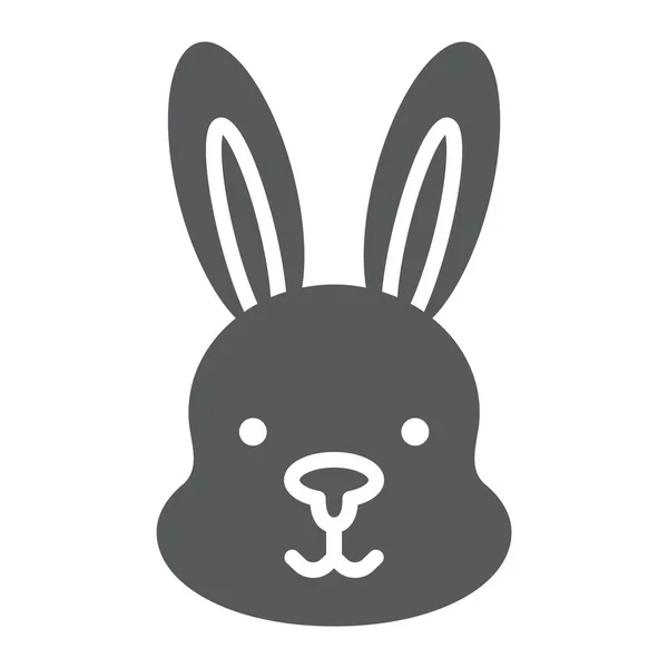 Het pictogram van de glyph van konijn, Haas en dier, bunny ondertekenen, vector graphics, een effen patroon op een witte achtergrond. — Stockvector