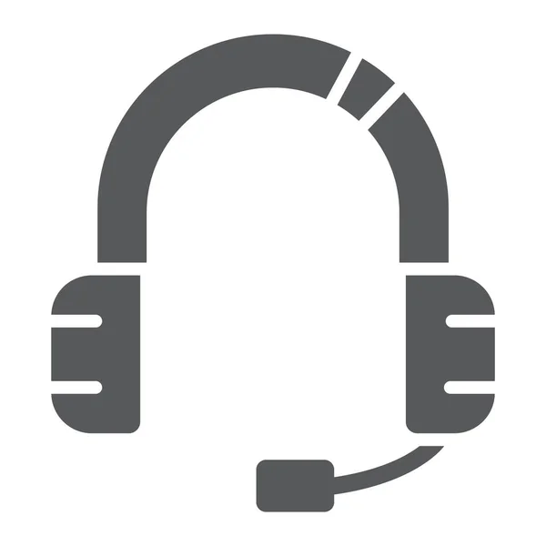 Icono de glifo de servicio al cliente, soporte y servicio, signo de auriculares, gráficos vectoriales, un patrón sólido sobre un fondo blanco . — Vector de stock
