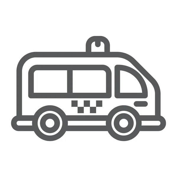 Mini bus lijn pictogram, auto- en auto, minibus teken, vector graphics, een lineair patroon op een witte achtergrond. — Stockvector