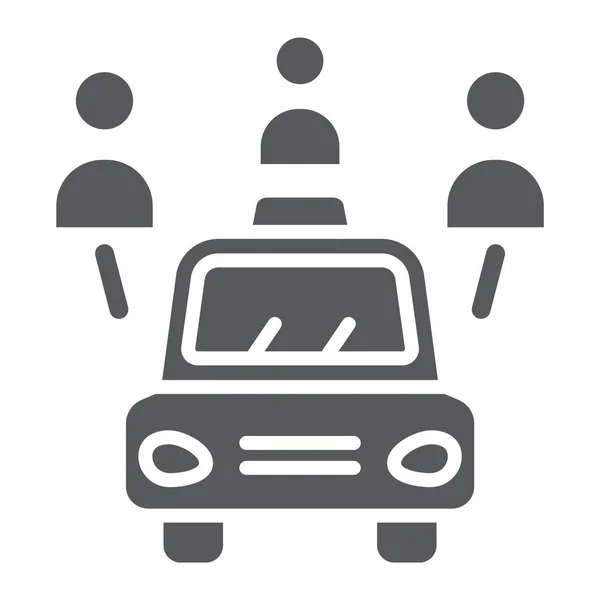 Carsharing-Symbol, Auto und Menschen, Autoschild, Vektorgrafik, ein durchgehendes Muster auf weißem Hintergrund. — Stockvektor