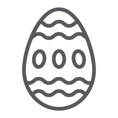 Paskalya yumurtası satırı simgesi, gıda ve Paskalya, dekorasyon işareti, vektör grafikleri, doğrusal model beyaz bir arka plan üzerinde yumurta.