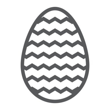 Paskalya yumurtası satırı simgesi, dekorasyon ve Paskalya, çizgili yumurta işareti, vektör grafikleri, doğrusal model beyaz bir arka plan üzerinde.