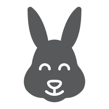 Paskalya tavşanı glif kutsal kişilerin resmi, hayvan ve Paskalya, Paskalya tavşan işareti, vektör grafikleri, beyaz zemin üzerinde sağlam bir desen.