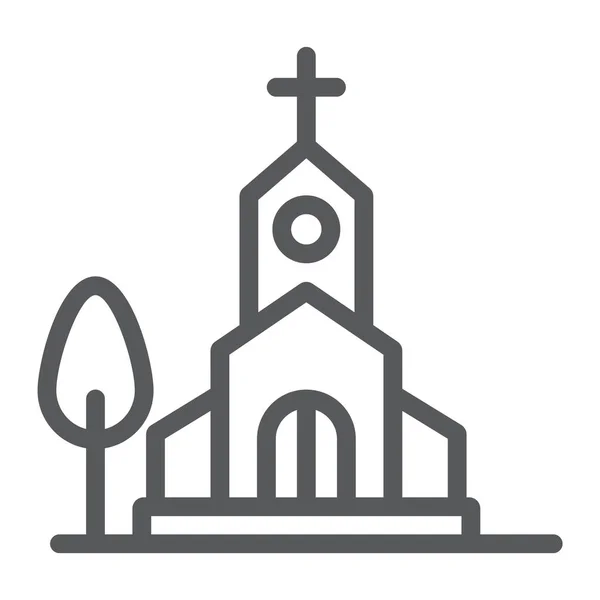 Иконка церковной линии, религия и здание, знак часовни, векторная графика, линейный узор на белом фоне . — стоковый вектор
