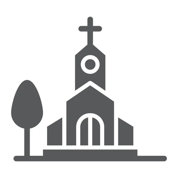Церковный знак, религия и здание, знак часовни, векторная графика, прочный узор на белом фоне . — стоковый вектор