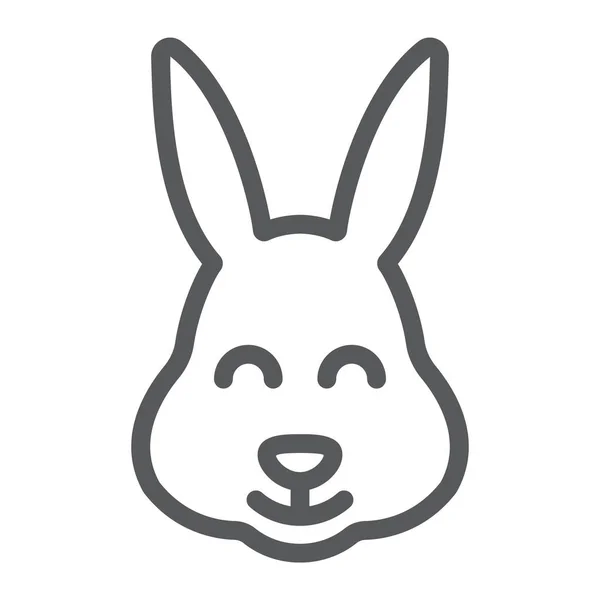 Icono de línea de conejo de Pascua, animal y pascua, signo de conejo de Pascua, gráficos vectoriales, un patrón lineal sobre un fondo blanco . — Vector de stock