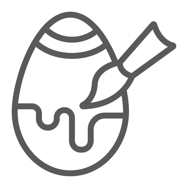 Ícone de linha de decoração de ovos, Páscoa e decoração, pincel e sinal de ovo, gráficos vetoriais, um padrão linear em um fundo branco . — Vetor de Stock