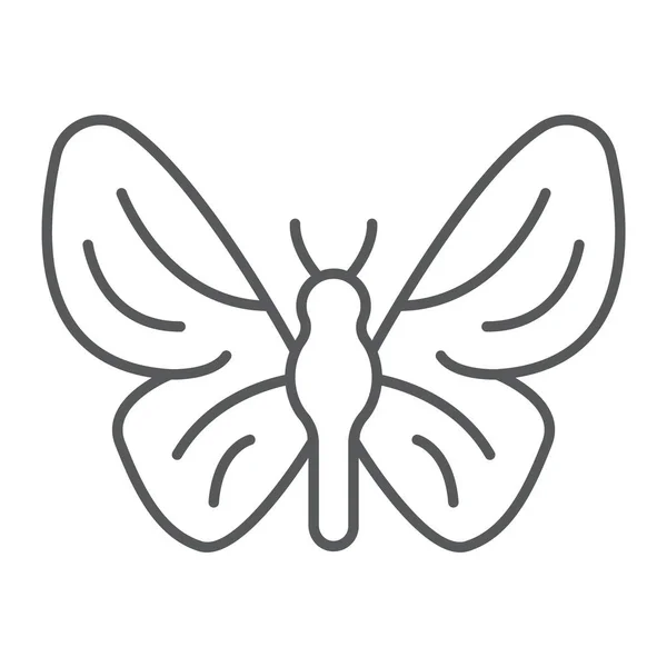 Kelebek ince çizgi simgesi, doğa ve sinek, böcek işareti, vektör grafikleri, doğrusal model beyaz bir arka plan üzerinde. — Stok Vektör