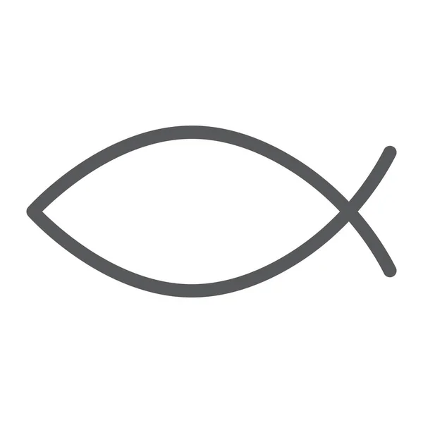 Christian fish line icon, religious and symbol, jesus fish sign, vector graphics, a linear pattern on a white background. — Stock Vector