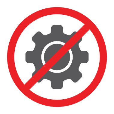 Yok karikatür karakter simgesi, yasak ve vektör grafikleri, beyaz zemin üzerinde sağlam bir desen ban, dişli bir iz yok,.