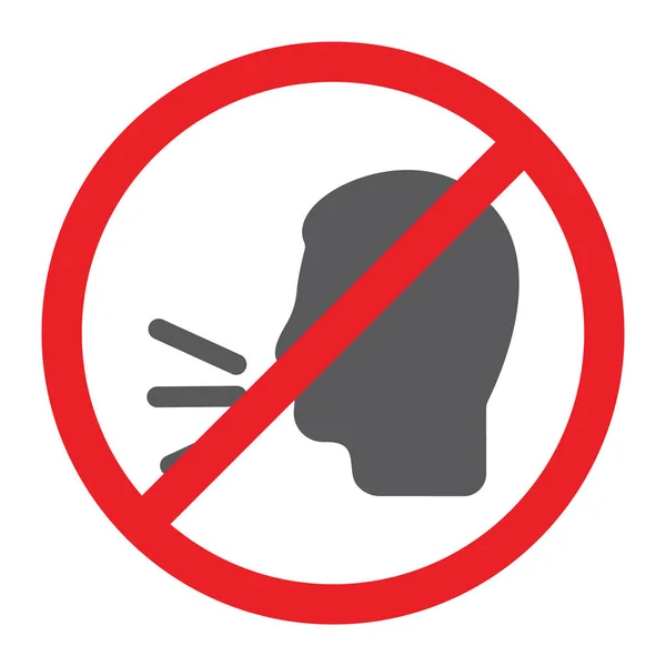 No talking glyph icon, prohibited and warning, do not speak sign, vector graphics, a solid pattern on a white background. — Stock Vector