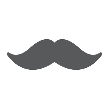 Bıyık glif simgesi, Kuaför ve saç, bıyık işareti, vektör grafikleri, beyaz zemin üzerinde sağlam bir desen.