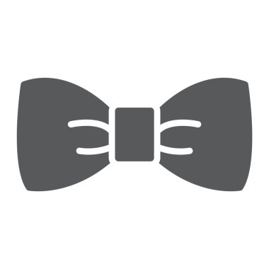 Papyon glif simgesi, smokin ve düğüm, kravat işareti, vektör grafikleri, beyaz zemin üzerinde sağlam bir desen.