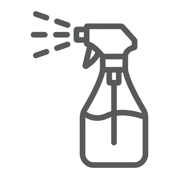 Ködös spray ikonján, folyékony, folyadék, spray palack jel, vektorgrafikus, lineáris szerkezet egy fehér háttér. — Stock Vector