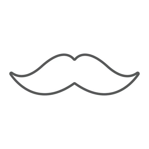 Mustache thin line icon, barber and hairstyle, moustache sign, vector graphics, a linear pattern on a white background. — Stock Vector