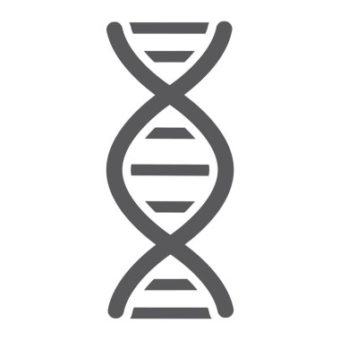 DNA glif simgesi, kromozom ve Biyoloji, genetik işareti, vektör grafikleri, beyaz zemin üzerinde sağlam bir desen.
