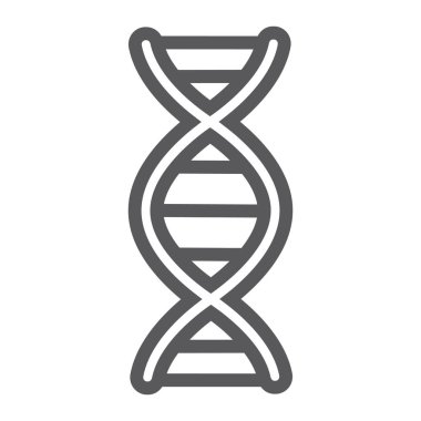 DNA satırı simgesi, kromozom ve Biyoloji, genetik işareti, vektör grafikleri, doğrusal model beyaz bir arka plan üzerinde.