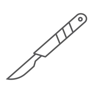 Scalpel thin line icon, cut and surgeon, medical blade sign, vector graphics, a linear pattern on a white background. clipart