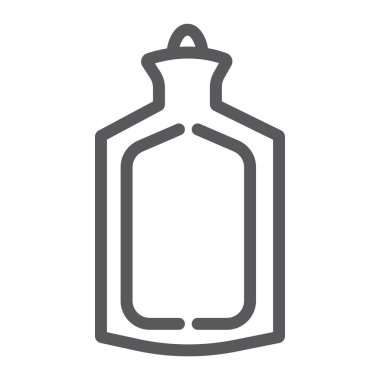 Tıbbi daha sıcak satırı simgesi, aracı ve tıp, lastik daha sıcak işareti, vektör grafikleri, doğrusal model beyaz bir arka plan üzerinde.