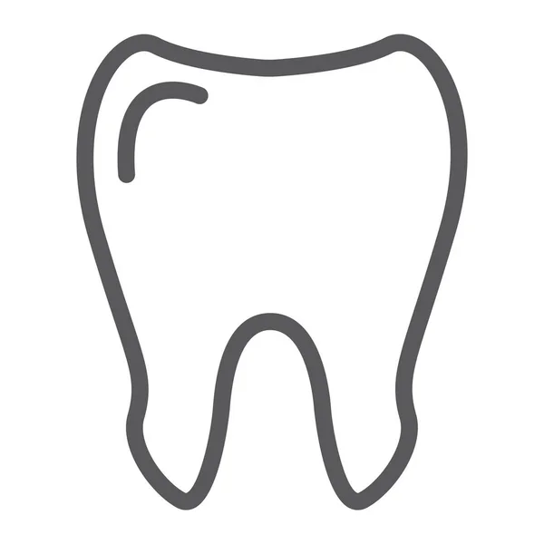 Icono de la línea dental, medicina y dentista, signo dental, gráficos vectoriales, un patrón lineal sobre un fondo blanco . — Archivo Imágenes Vectoriales