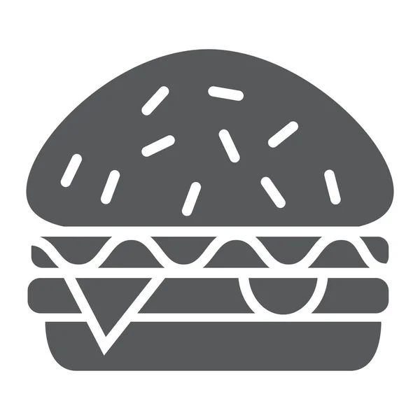 Burger glyph icona, cibo e pasto, segno di hamburger, grafica vettoriale, un modello solido su uno sfondo bianco . — Vettoriale Stock