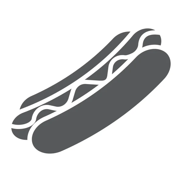 Hotdog-Symbol, Essen und Mahlzeit, Wurstschild, Vektorgrafik, ein durchgehendes Muster auf weißem Hintergrund. — Stockvektor