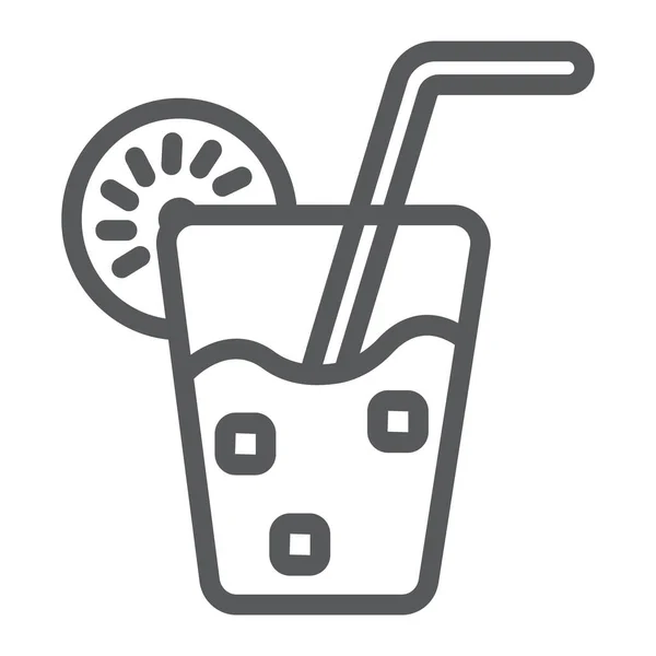 Icono de línea de limonada, comida y bebida, signo de jugo, gráficos vectoriales, un patrón lineal sobre un fondo blanco . — Vector de stock