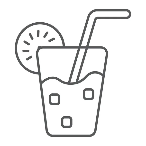 Limonata ince çizgi simgesi, yiyecek ve içecek, meyve suyu işareti, vektör grafikleri, doğrusal model beyaz bir arka plan üzerinde. — Stok Vektör