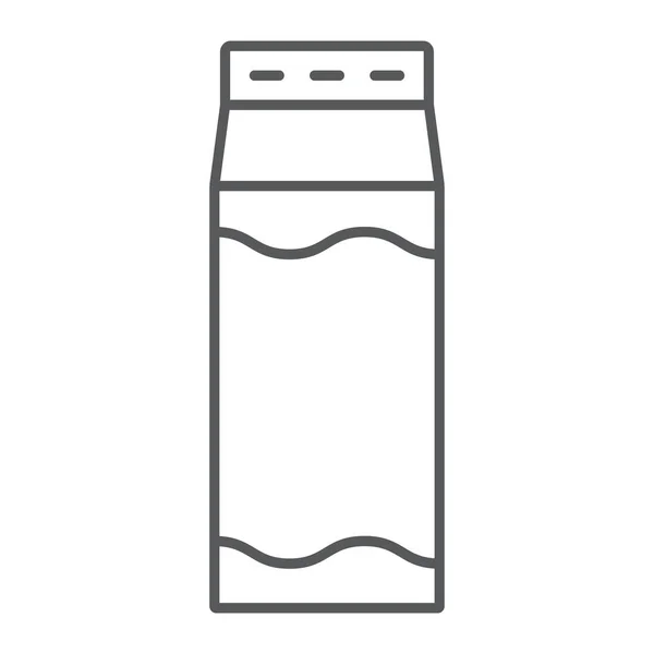 Milch dünne Linie Symbol, Essen und Trinken, Getränkeschild, Vektorgrafik, ein lineares Muster auf weißem Hintergrund. — Stockvektor