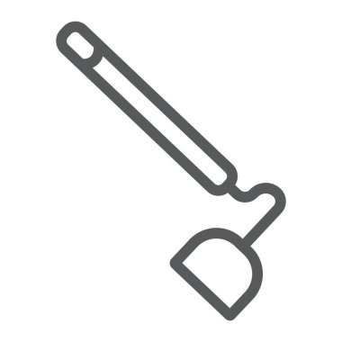 Çapa satırı simgesi, ekipman ve tarım, araç işareti, vektör grafik, bir doğrusal model beyaz bir arka plan üzerinde.