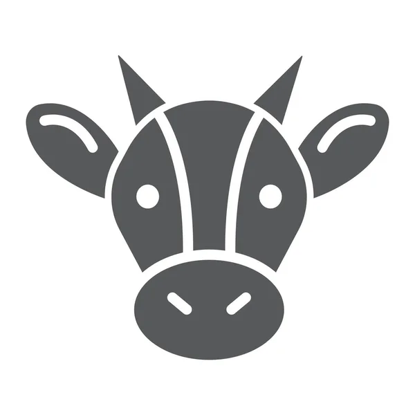 Ícone de glifo de vaca, animal e agricultura, sinal de gado, gráficos vetoriais, um padrão sólido em um fundo branco . —  Vetores de Stock