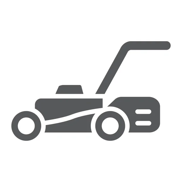 Lawn mover glifo ícone, equipamentos e jardim, sinal de cortador, gráficos vetoriais, um padrão sólido em um fundo branco . — Vetor de Stock