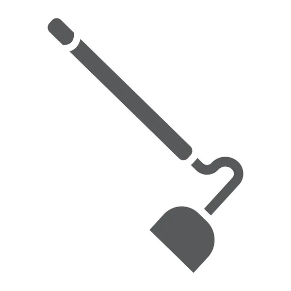 Icône de glyphe de houe, équipement et agriculture, signe d'outil, graphiques vectoriels, un motif solide sur un fond blanc . — Image vectorielle